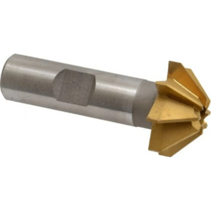 Made in USA 1 Large x 3/8 Small Diam, 7/16 Width of Cut, 90 Included Angle, 8 Teeth, High Speed Steel Face Angle Cutt...